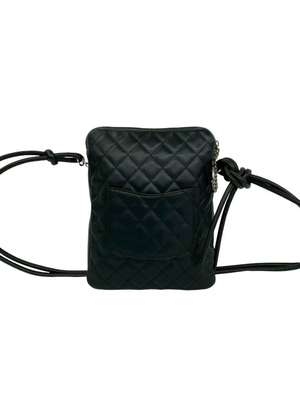 Chanel Vintage Cambon Line CC Logo Leather Mini Shoulder Bag Black